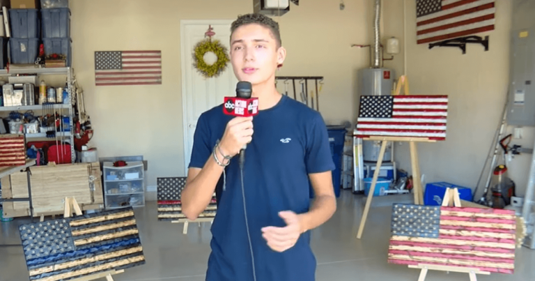 Teen Patriot Finds Creative Way To Help Homeless Vets – He’s Hand-Carving And Selling American Flags
