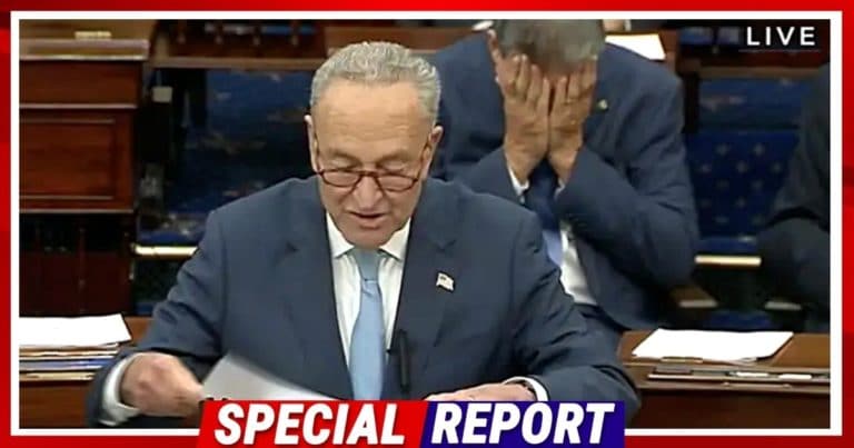 Manchin Loses It Right Behind Schumer Speech – Video Catches Joe Burying His Face, Then Storming Out In Response To Chuck